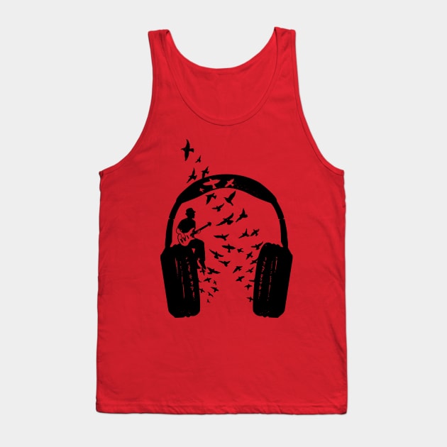 Headphone Bass guitar Tank Top by barmalisiRTB